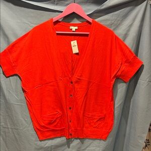 GAP Vibrant Red Knit short sleeve cardigan